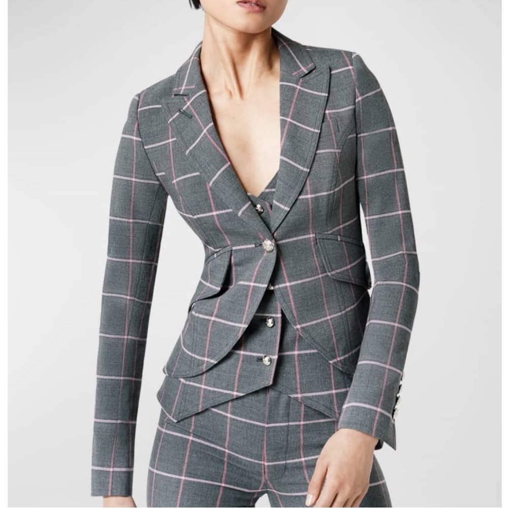 Smythe Windowpane cutaway blazer, size 10, new (without tags)